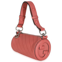 Gucci Pink Diagonal Quilted Calfskin Mini Blondie Barrel Bag Handbag sv