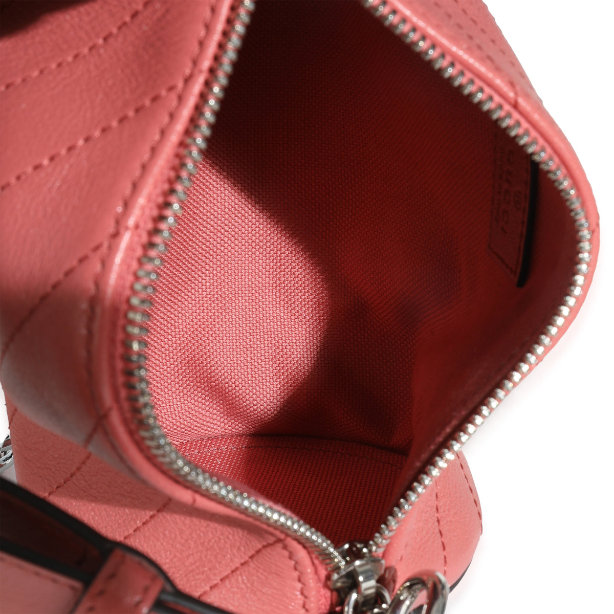 Pink Diagonal Quilted Calfskin Mini Blondie Barrel Bag
