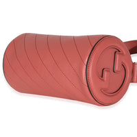 Pink Diagonal Quilted Calfskin Mini Blondie Barrel Bag