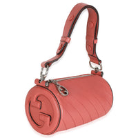 Pink Diagonal Quilted Calfskin Mini Blondie Barrel Bag