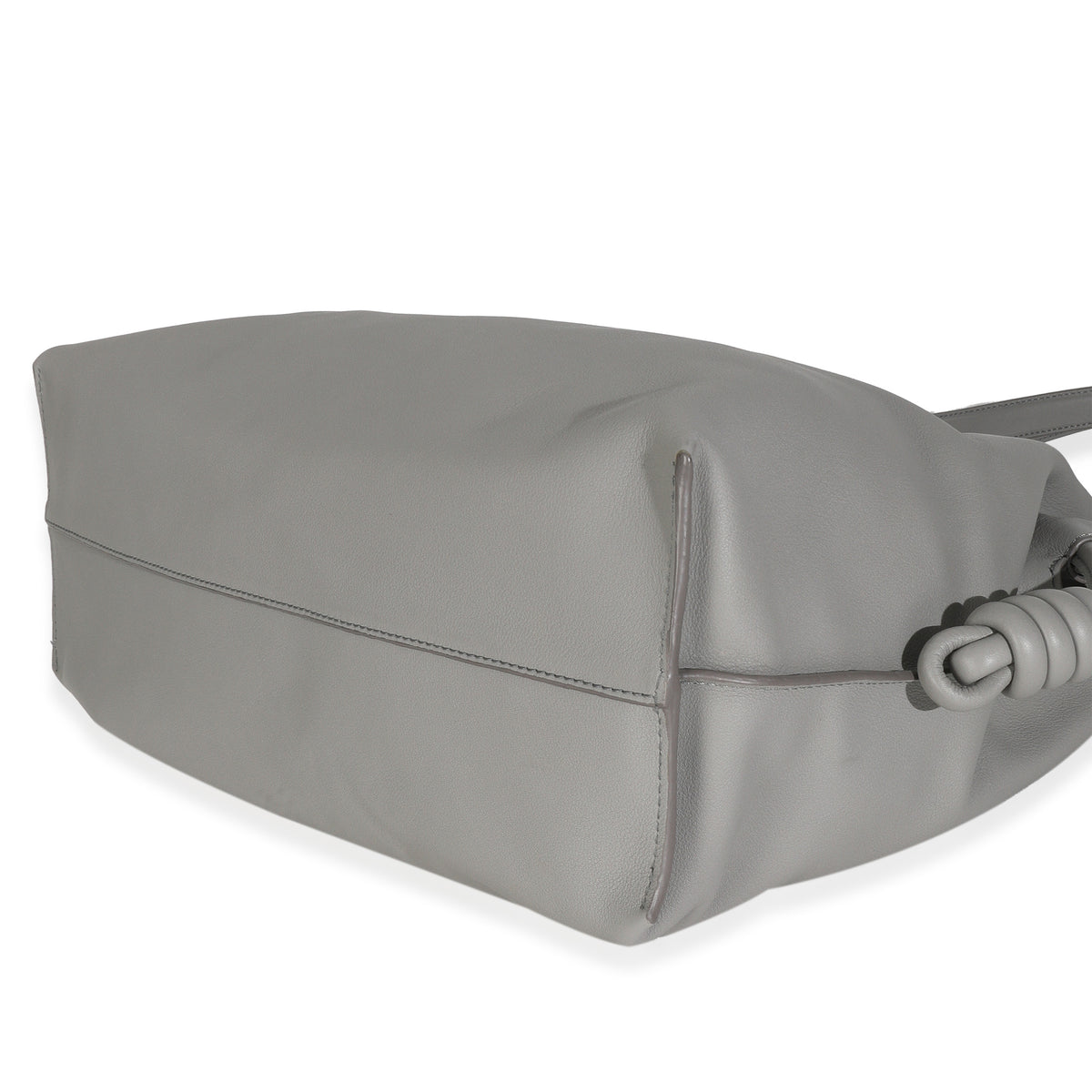 Pearl Grey Nappa Calfskin Large Flamenco Knot Hobo