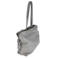 Pearl Grey Nappa Calfskin Large Flamenco Knot Hobo