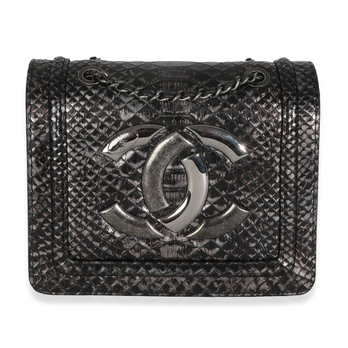 Silver Ombre Python Antico Flap Bag