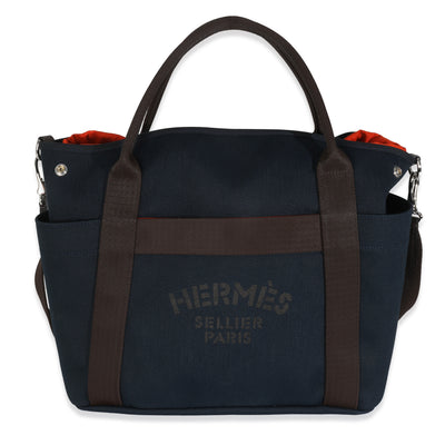 Bleu Navy Feu Canvas The Grooming Bag