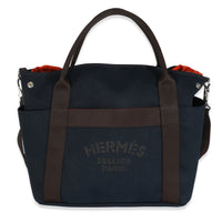 Bleu Navy Feu Canvas The Grooming Bag