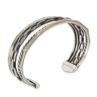 Yellow Gold & Sterling Silver Diamond Stax 5 Row Cuff Bracelet