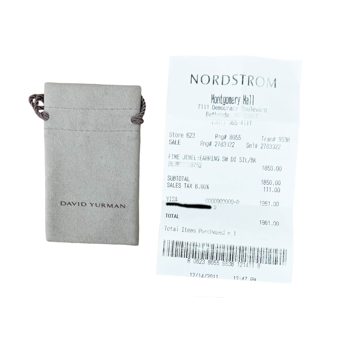 Sterling Silver Pearl and Diamond Tassel Earrings