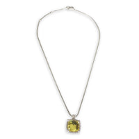 Sterling Silver Lemon Quartz and Diamond Chatelaine Pendant