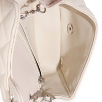 18C Beige Quilted Caviar Mini Rectangular Flap Bag