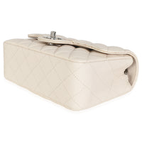 18C Beige Quilted Caviar Mini Rectangular Flap Bag