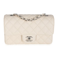 18C Beige Quilted Caviar Mini Rectangular Flap Bag