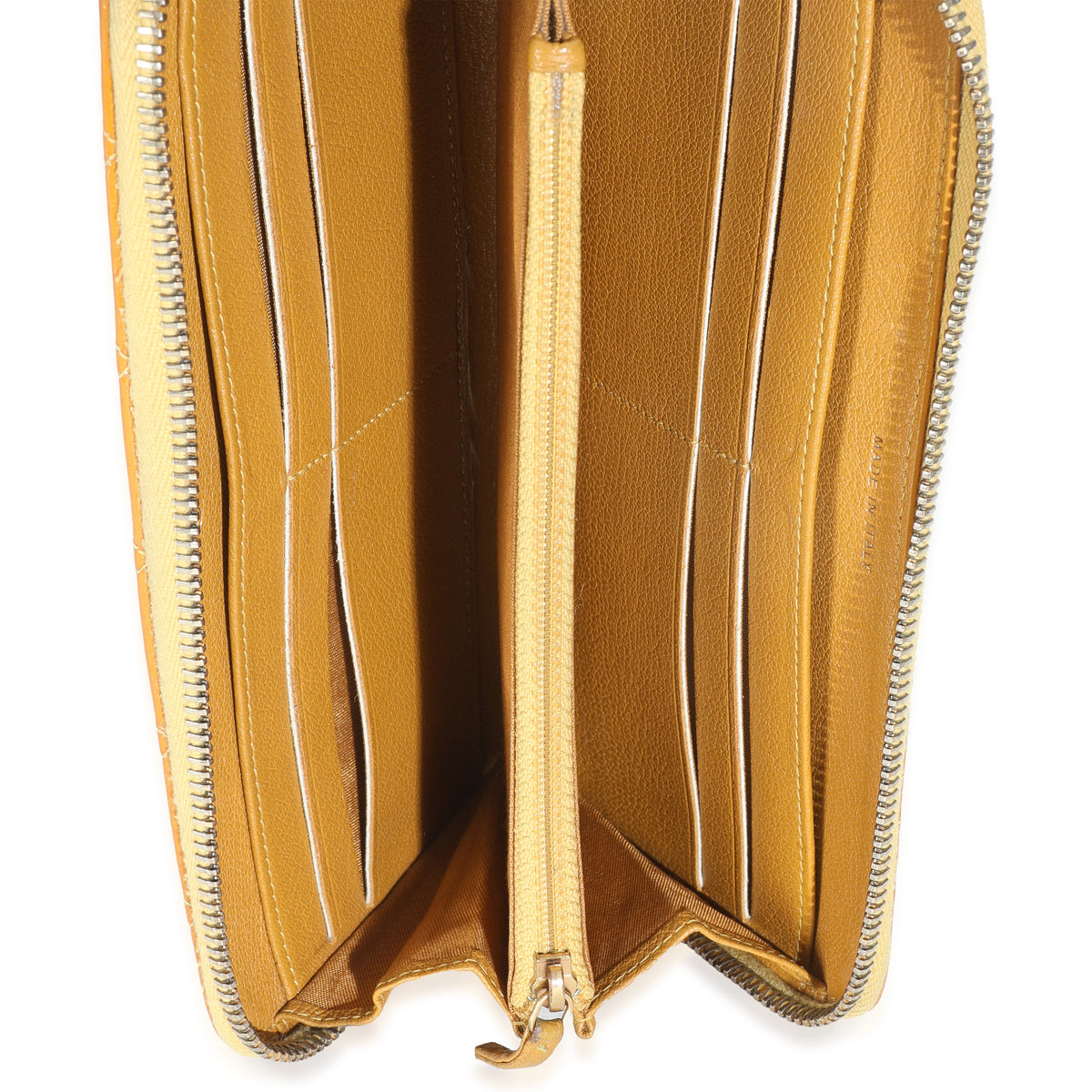 Yellow Quilted Patent Brilliant Zip Around Wallet