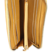 Yellow Quilted Patent Brilliant Zip Around Wallet
