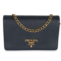 Navy Saffiano Lux Mini Crossbody Bag