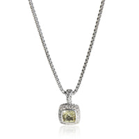 Sterling Silver Peridot and Diamond Petite Albion Pendant