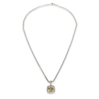 Sterling Silver Peridot and Diamond Petite Albion Pendant