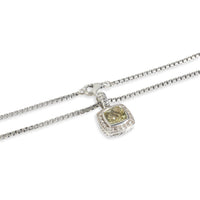 Sterling Silver Peridot and Diamond Petite Albion Pendant