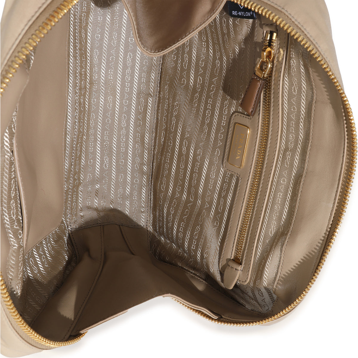 Prada Beige White Re Nylon Saffiano Medium Re Edition 1978 Handbag av