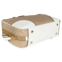 Prada Beige White Re Nylon Saffiano Medium Re Edition 1978 Handbag clasp