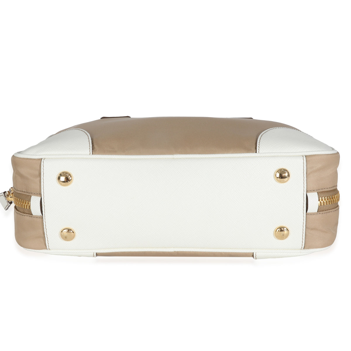 Beige White Re-Nylon Saffiano Medium Re-Edition 1978