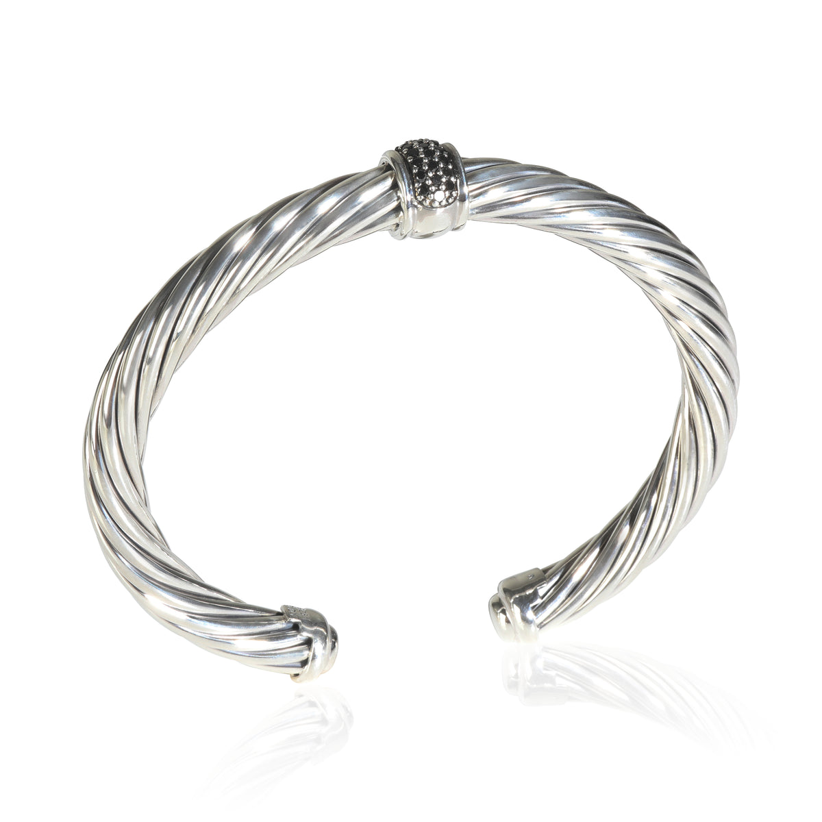 Sterling Silver Diamond Single Station Cable Classic Bracelet