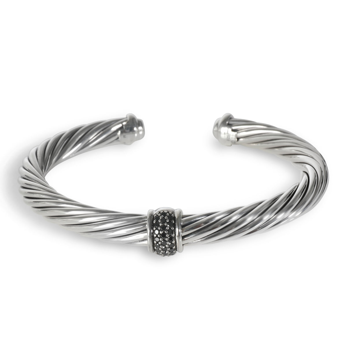 Sterling Silver Diamond Single Station Cable Classic Bracelet