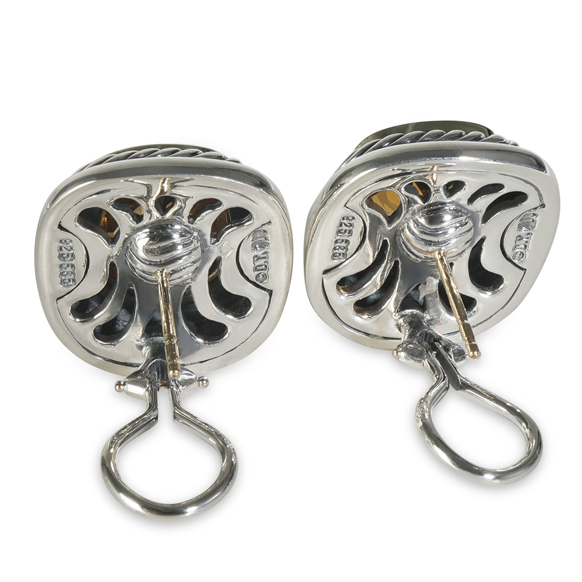 Yellow Gold & Sterling Silver Citrine Albion Earrings