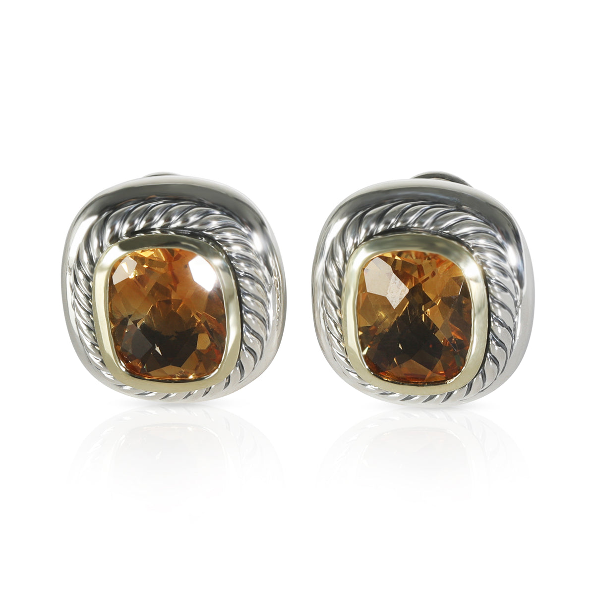 Yellow Gold & Sterling Silver Citrine Albion Earrings