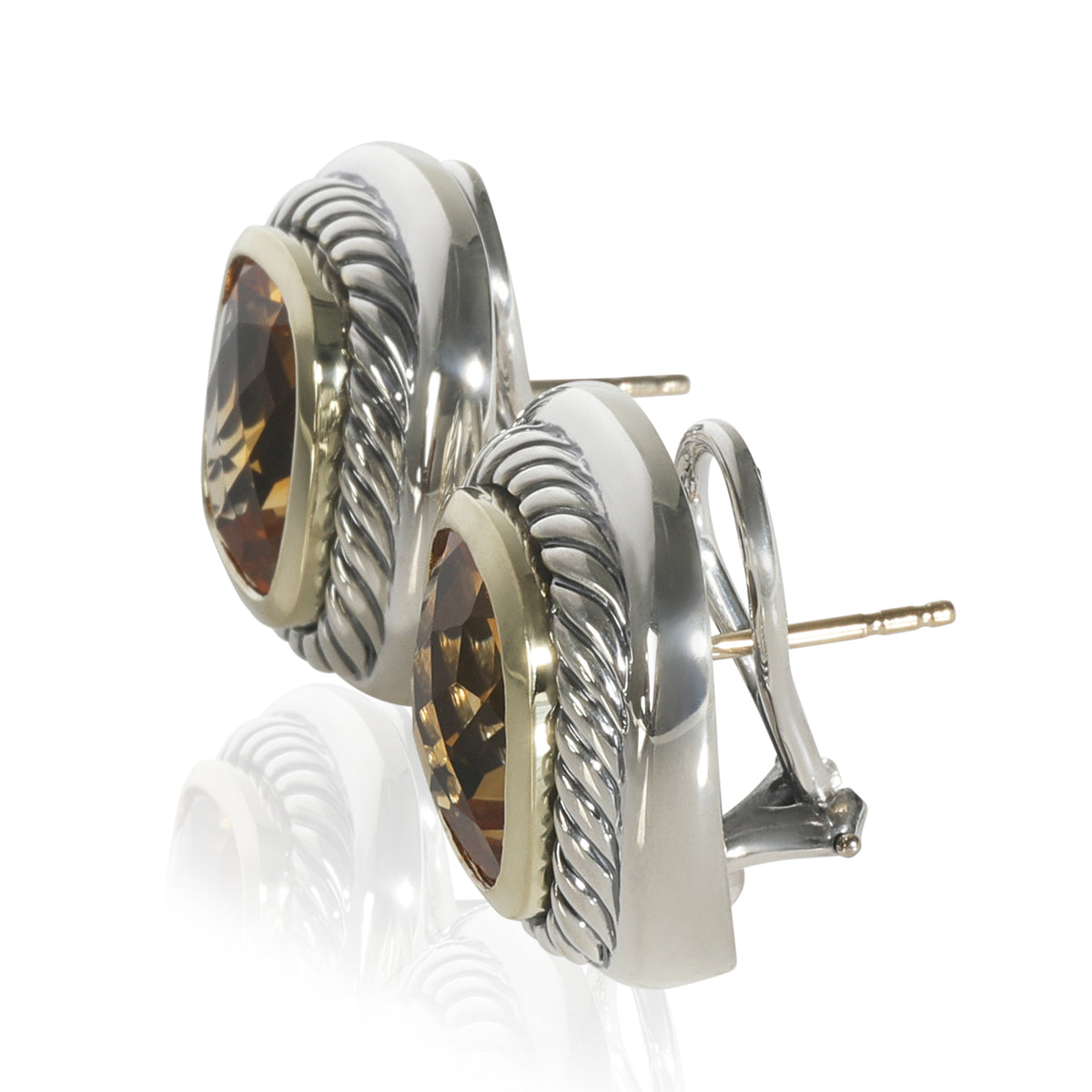 Yellow Gold & Sterling Silver Citrine Albion Earrings