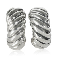 Sterling Silver  Sculpted Cable Earrings