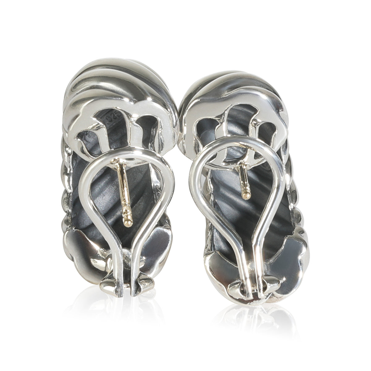 Sterling Silver  Sculpted Cable Earrings