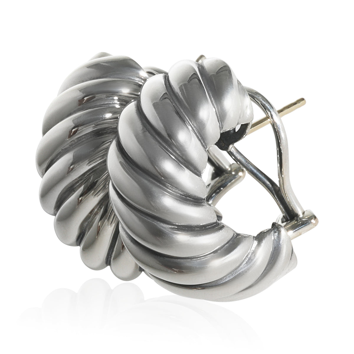 Sterling Silver  Sculpted Cable Earrings