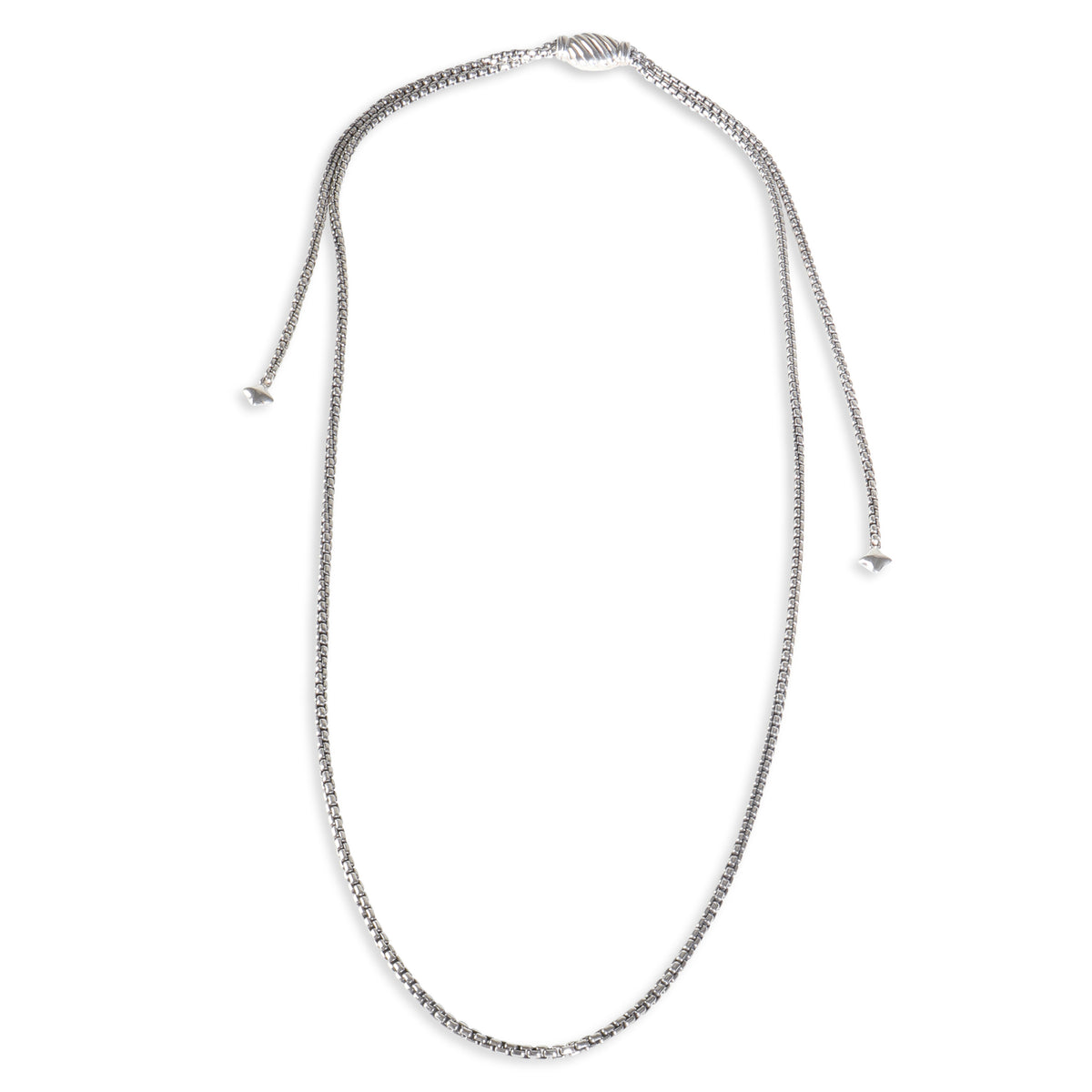 Sterling Silver  Slider Box Chain Necklace