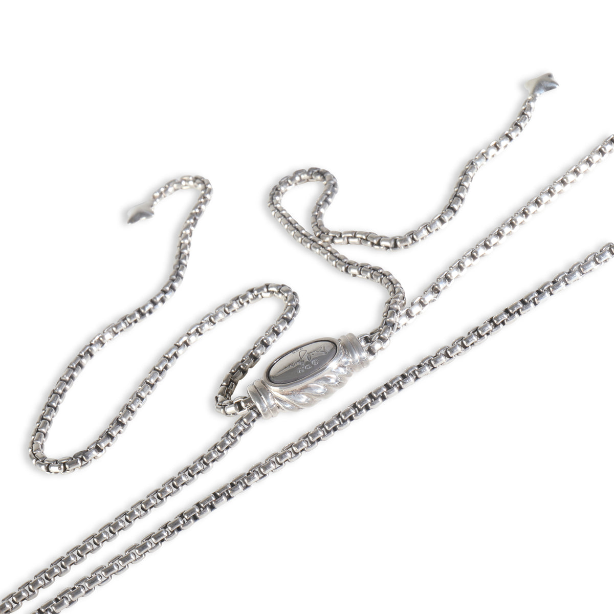 Sterling Silver  Slider Box Chain Necklace