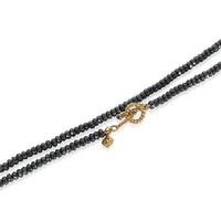 Yellow Gold Hematite and Onyx Tweejoux Bead Necklace