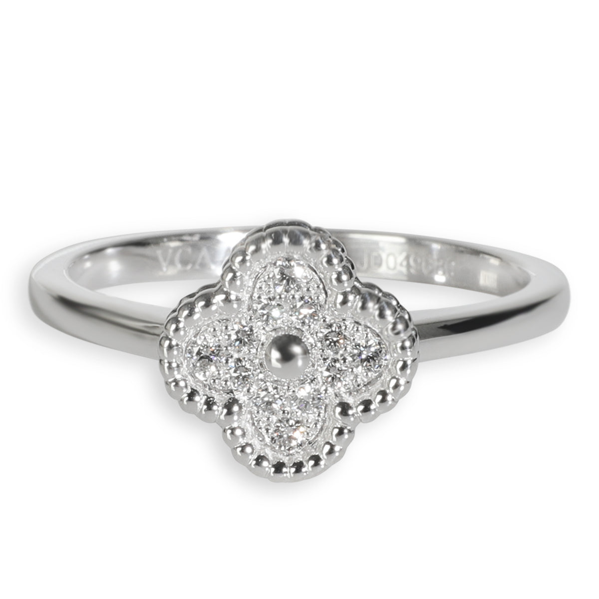 White Gold Diamond Sweet Alhambra Ring