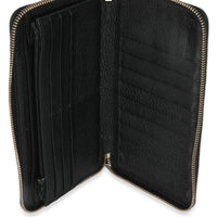 Black Pebbled Calfskin Soho Zip Around Wallet
