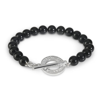 Sterling Silver Onyx Onyx Bead Bracelet