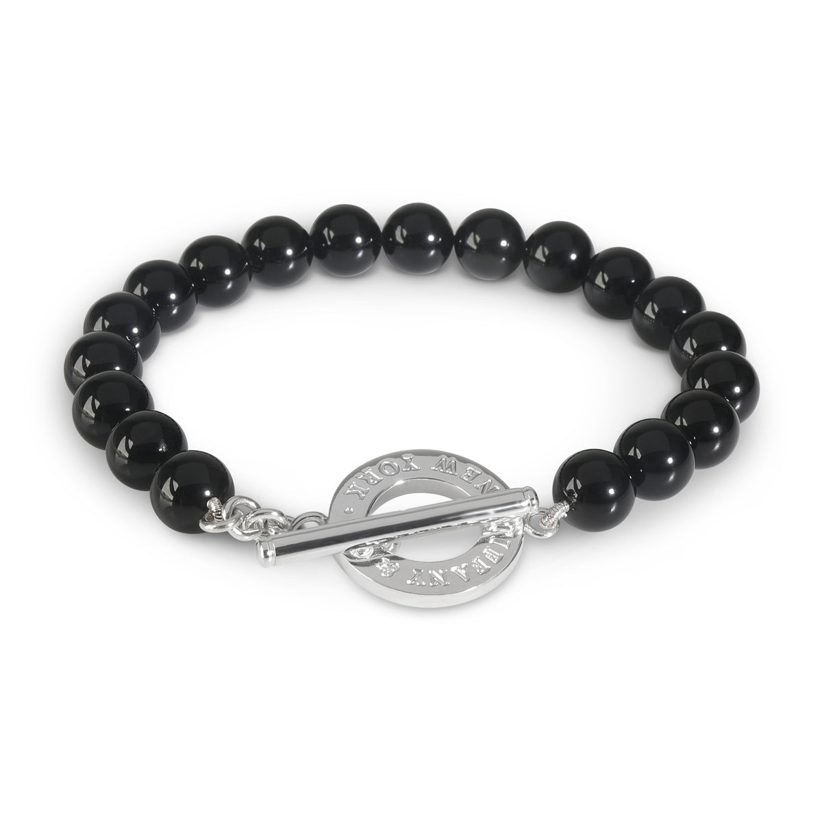 Sterling Silver Onyx Onyx Bead Bracelet