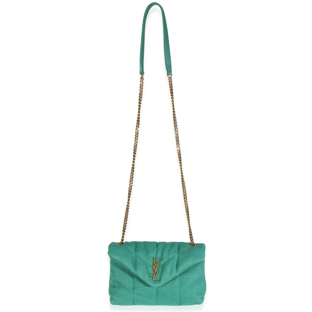 Basil Quilted Canvas Toy Loulou Puffer Chain Satchel