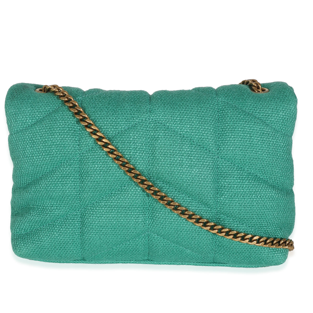 Basil Quilted Canvas Toy Loulou Puffer Chain Satchel