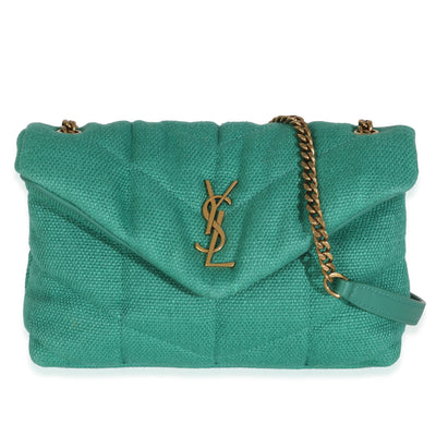 Basil Quilted Canvas Toy Loulou Puffer Chain Satchel