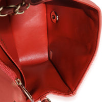 Coral Chevron Calfskin Quilted Mini Square Flap Bag