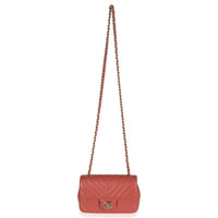 Chanel Coral Chevron Calfskin Mini Rectangular Flap Bag Handbag av