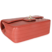 Chanel Coral Chevron Calfskin Mini Rectangular Flap Bag Handbag clasp