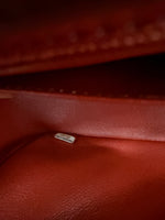 Coral Chevron Calfskin Mini Rectangular Flap Bag