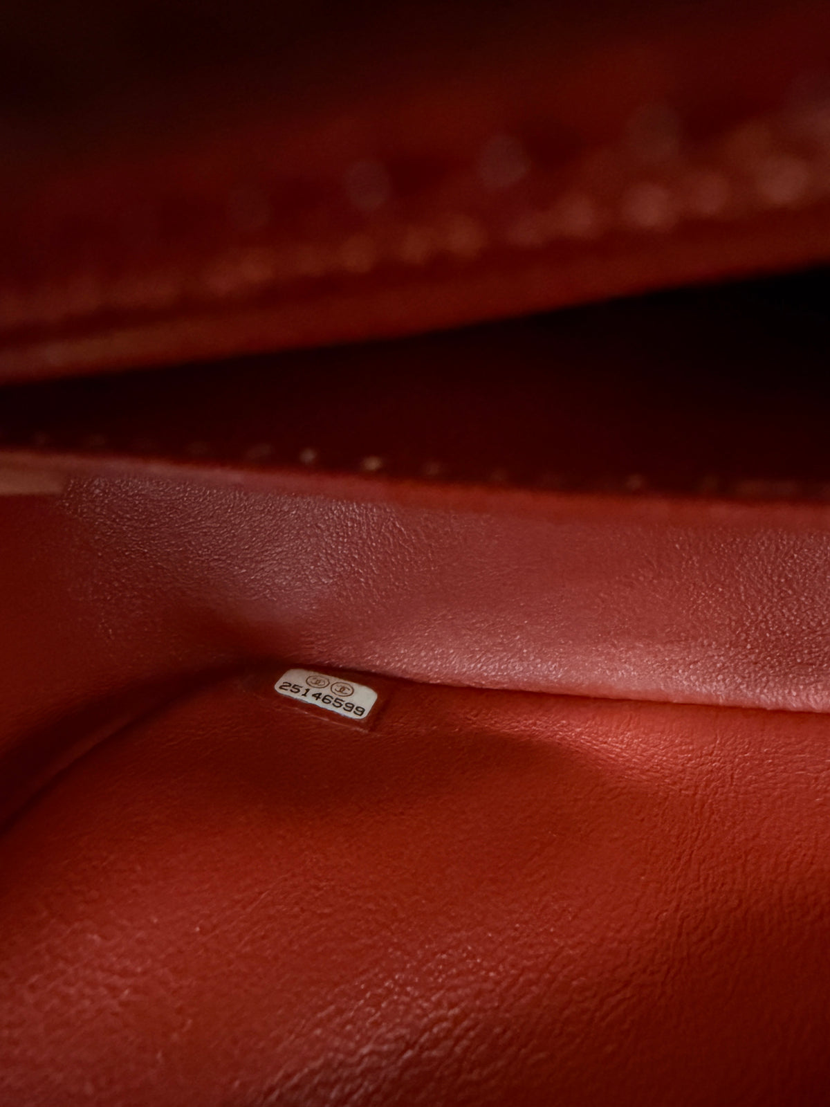 Coral Chevron Calfskin Mini Rectangular Flap Bag