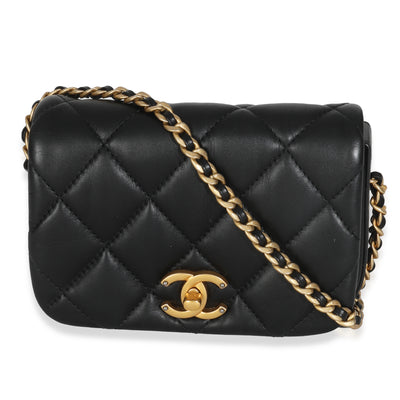 Black Quilted Lambskin Mini Fashion Therapy Bag