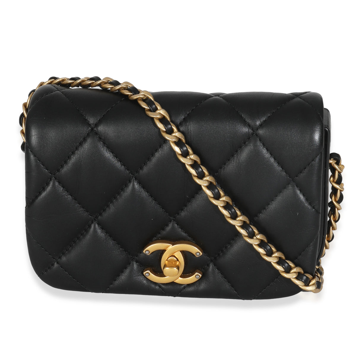 Black Quilted Lambskin Mini Fashion Therapy Bag