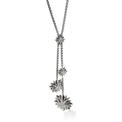 Sterling Silver Diamond Starburst Necklace